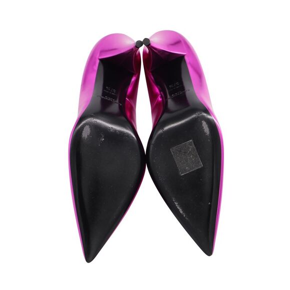 Saint Laurent Kiki 85 Metallic Pumps in Pink Leather - Picture 5 of 8